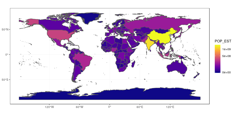 Drawing beautiful maps programmatically with R, sf and ggplot2 — Part 1: Basics